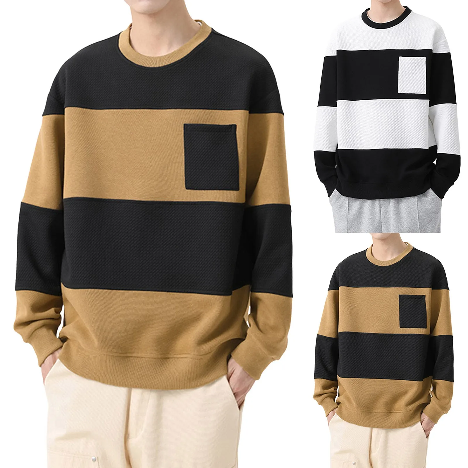 

Толстовка бабушка, мужской свитер с круглым вырезом, Свободный Повседневный большой лоскутный цветной спортивный топ в стиле пэчворк, толстовки на молнии, мужская Толстовка