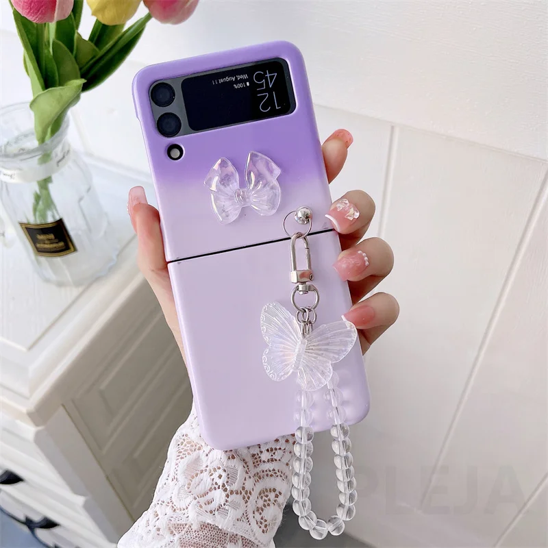 Cute Fluffy Heart Pompom Hand Rope Solid Phone Case For Samsung Z Flip –  The Kawaii Shoppu