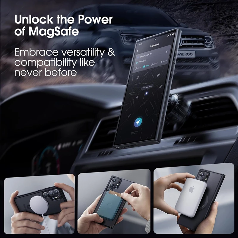 Metal Ring Stand Matte Magnetic Case with Lens Protector