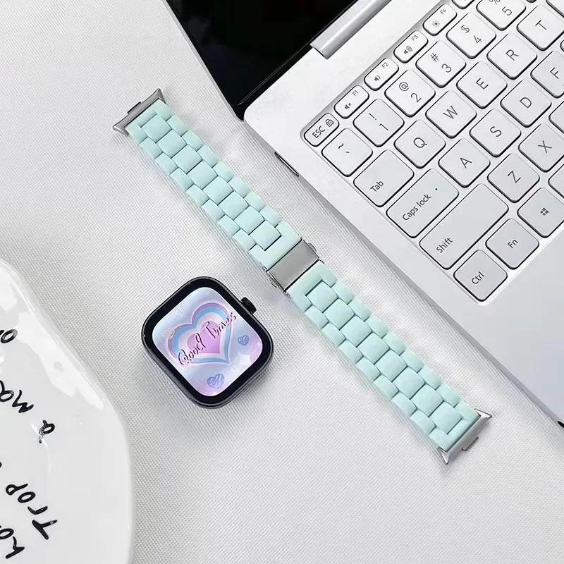 Rainbow Clear Resin Lightweight Wristband Strap Bracelet
