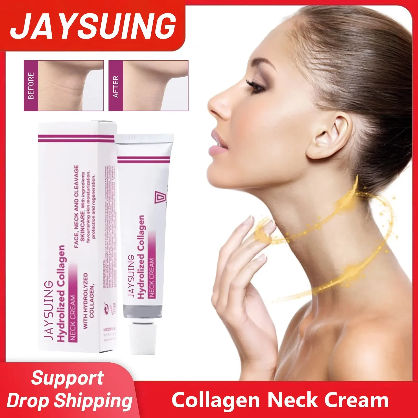 

Collagen Neck Cream Wrinkle Remover Fade Neckline Smoothing Tightening Skin Whitening Moisturizing Shape Neck Firming Cream 40g