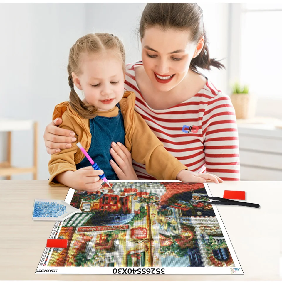 5D diamond painting city street house picture of rhinestones embroidery garden needlework art DIY city mosaic handmade hobby diamond painting diamond art painting kit diamond painting set