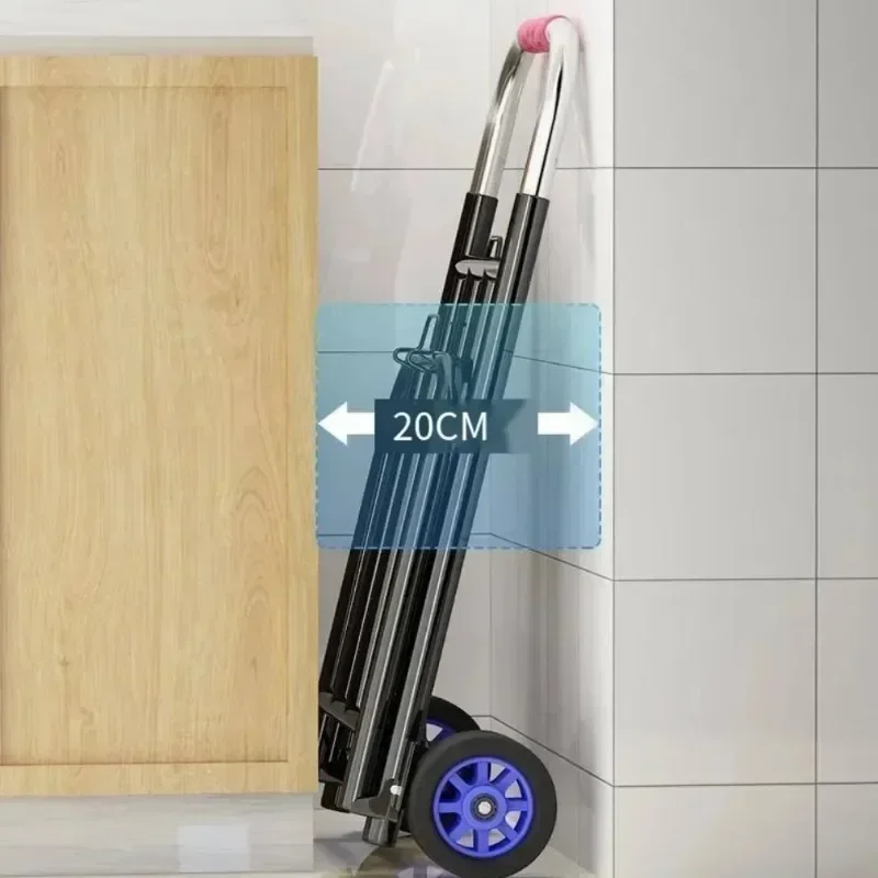 Folding Handcart Portable Handcart with Adjustable Handle Truck for Climbing Stairs Shopping Home Transportation Luggage Trailer portable hand cart
