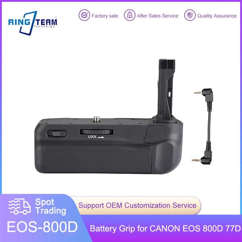 

BG-800D Vertical Battery Grip for CANON EOS 77D 800D 9000D Rebel T7i Kiss X9i Cameras Battery Grip