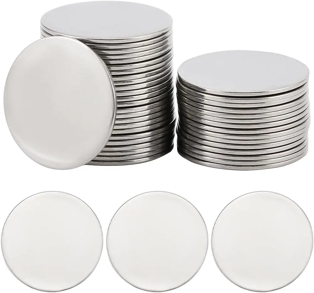 1 kutu 40 Adet Paslanmaz Çelik Damgalama Boşlukları Lazer Gravür Disk Toplu Gravür Boş DIY Takı Zanaat Adı Etiketi