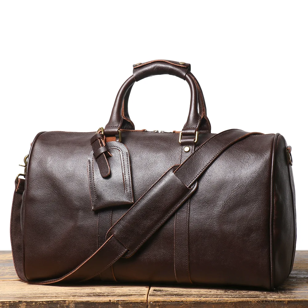 ROOG Vintage Leather Travel Tote Bag With A Roomy Interior That Easily Fits Your Essentials, Combining Style And Practicality 6