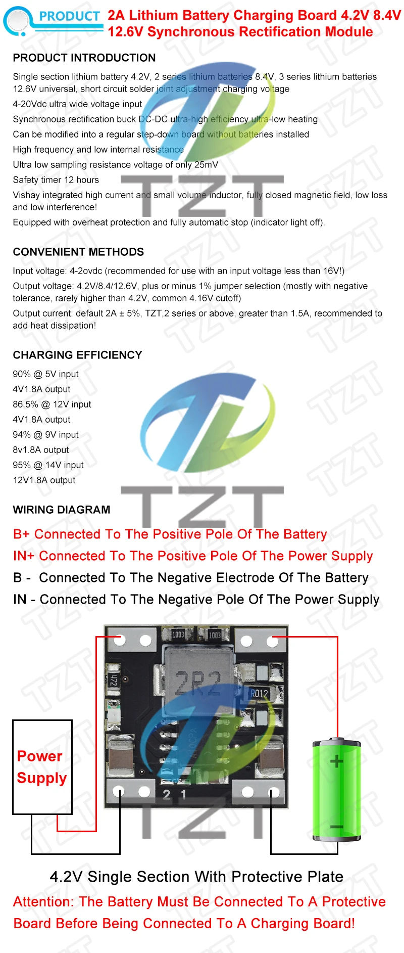 1/2/5PCS 3S Batterie 18650 Ladegerät Modul TZT Li-Ion Lithium Step Down Schutz Bord power Bank Modul 2A 4,2 V/8,4 V/12,6 V – Detail 1