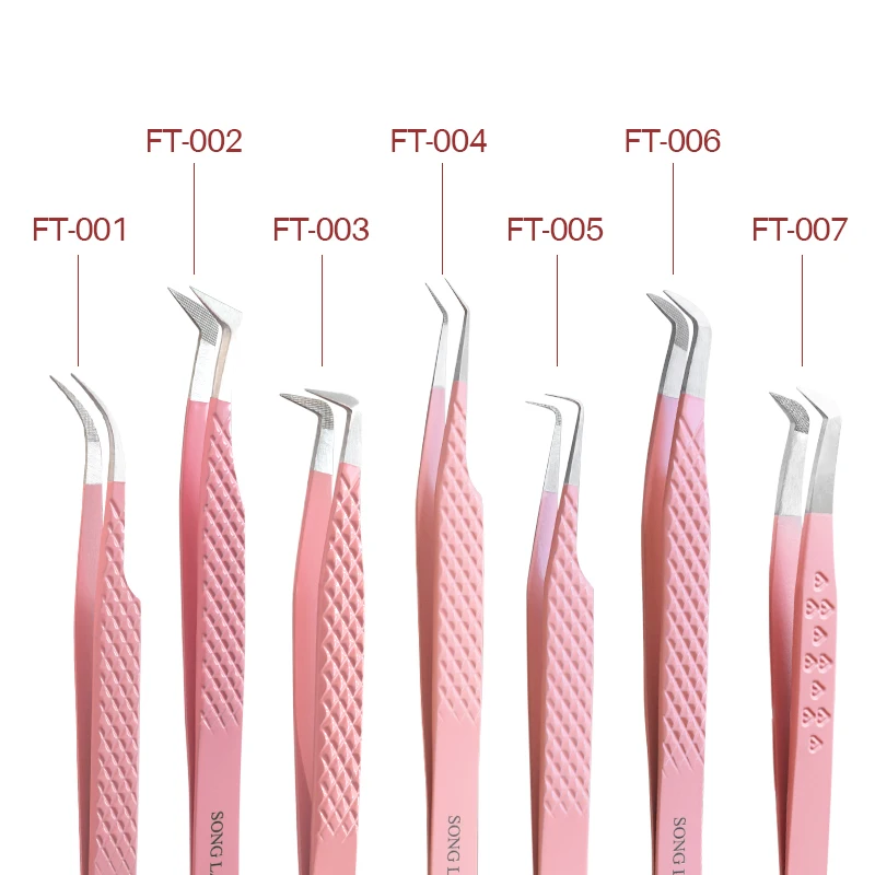 SONG LASHES Fiber Tips Tweezers for Fake Eyelash Extension Supplies High Precision Makeup and Supplies