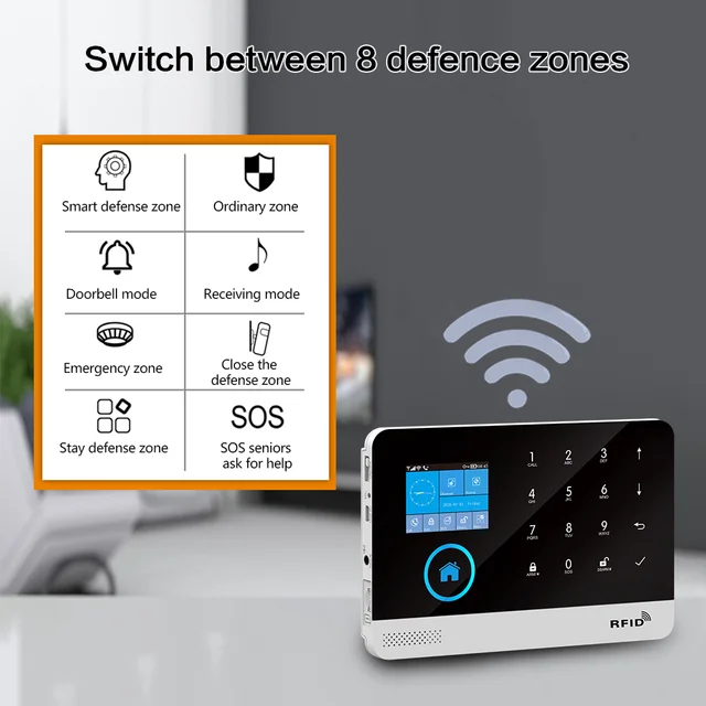 Kit de Alarma casa o negocio, inalámbrica WiFi - 4G aplicación inteligente Tuya Smart Life * COMPRA INTERNACIONAL * 6