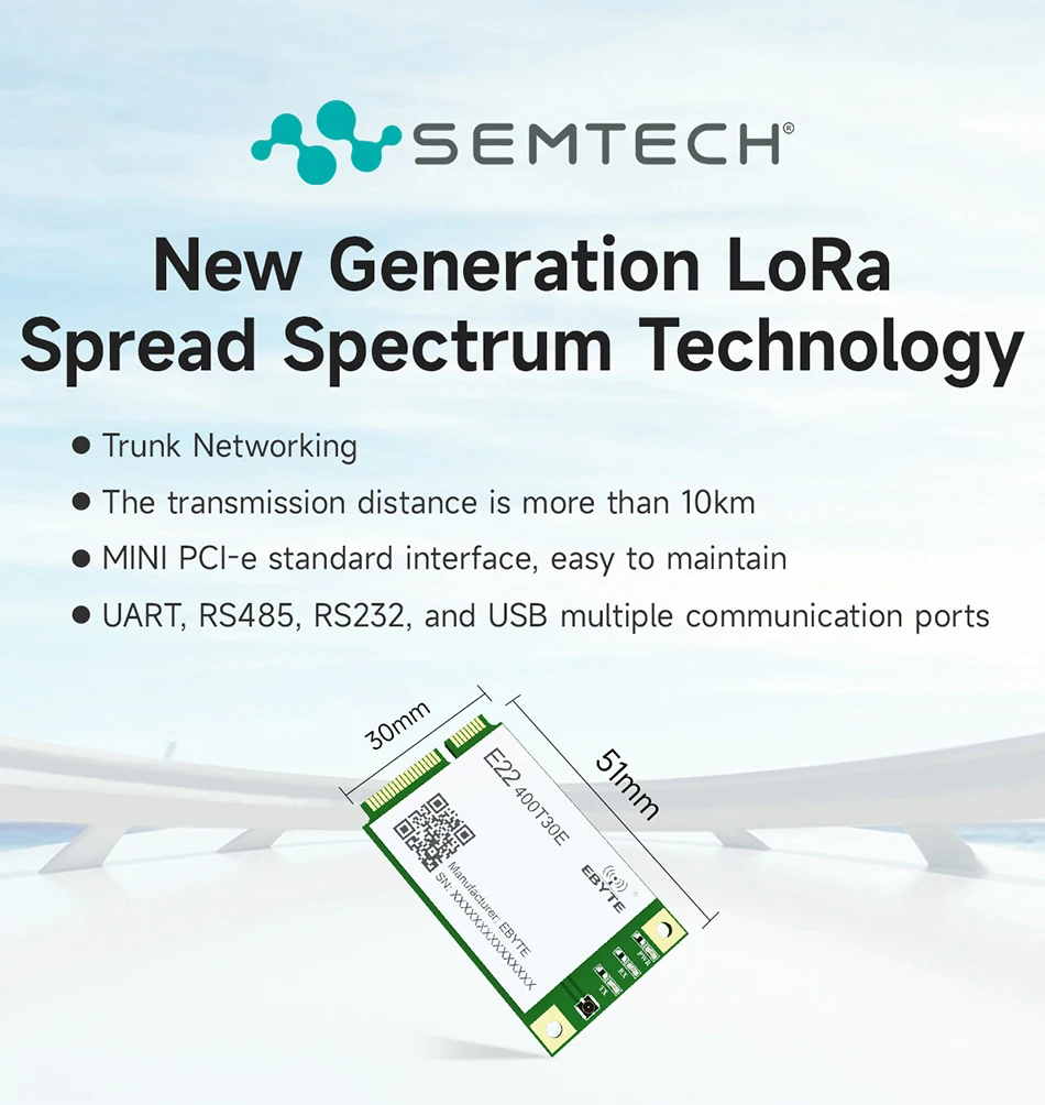 Mini Pci Lora Module Módulo Sem Fio Lora Rede De Relé Rssi Lbt Mini Pci-e 433mhz 470mhz Uart ...