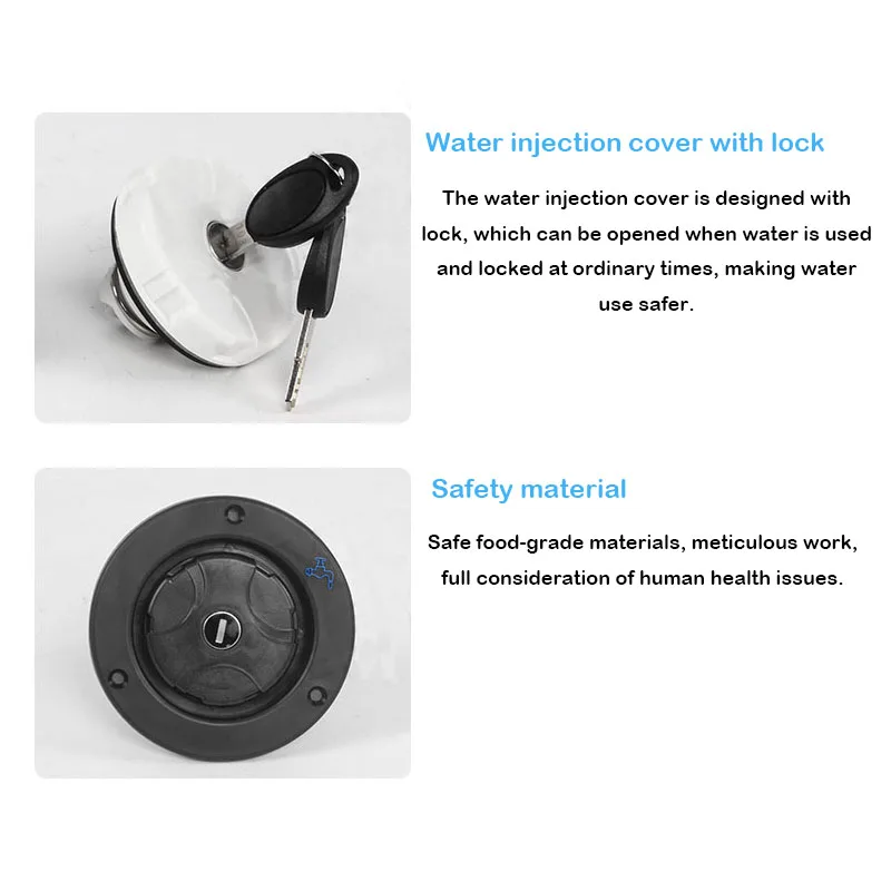 Gravity Water Inlet with Lock Water Tank Filling Port Camper Waterway RV System Boat Camper Trailer rv water inlet rv water tank system Caravan Accessories