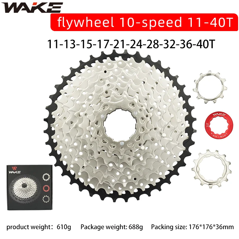 

Кассета свободного колеса для горного велосипеда Wake 40T, 10 скоростей, звездочка, свободное колесо для велосипеда, запчасти для горного велосипеда, складные, для дорожного велосипеда, аксессуары