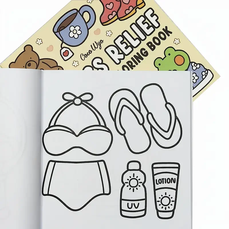 1pc Coco Wyo Stress Relief Adult Coloring Book, 22 Thick Paper Pages, Bold Designs, No Batteries Required, Ideal for Christmas 6