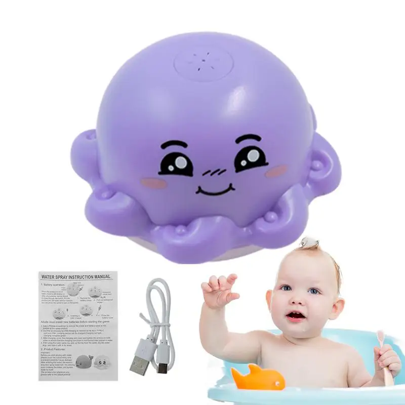 

Bath Sprinkler Light Up Octopus Bath Sprayer Spray Water Swimming Pool Bathroom Toy Automatic Kids Pool Water Toys For Shower