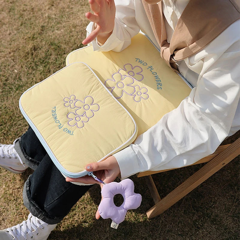 Ins Floral Laptop Tablet Sleeve Bag 11 13 15 Pollici Cover Per Macbook Air 13 A2681 M2 A2337 Ipad Air 4 5 Pro 11 12.9 Custodia Per Tablet
