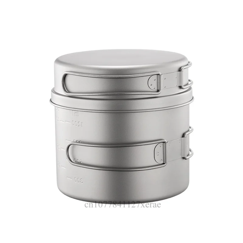 Camping cookware Camping cookware set 350/500/900/1600ml Multifunctional Outdoor Cookware Set Titanium Foldable