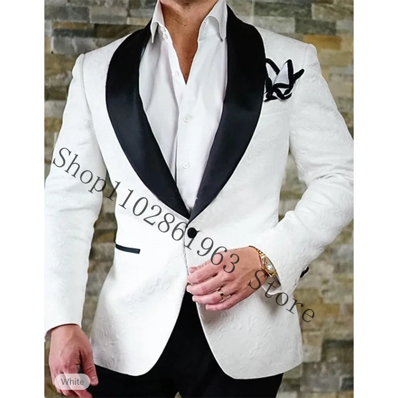 Butterfly Floral Male Suits Slim Fit Formal 2 Pieces Suits Men Groom Wear Wedding Tuxedos Blazer Jacket Pants Trajes De Hombre
