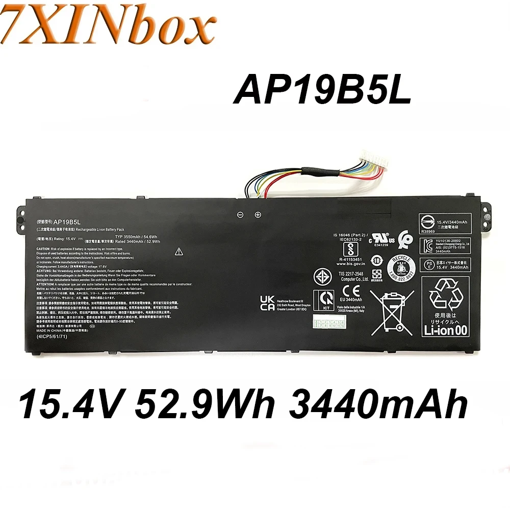 

Аккумулятор для ноутбука 7XINbox AP19B5L, 15,4 в, 3440 Вт-ч, мАч