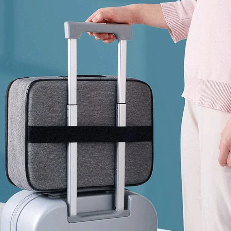 Multifunctional Briefcase Office Waterproof Document Storage Bag Business Trip Bank Card Passport Organizer Travel Accessory