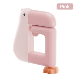 Compact Duck - Shaped Portable Hook for Office and Home Decor (Pink)