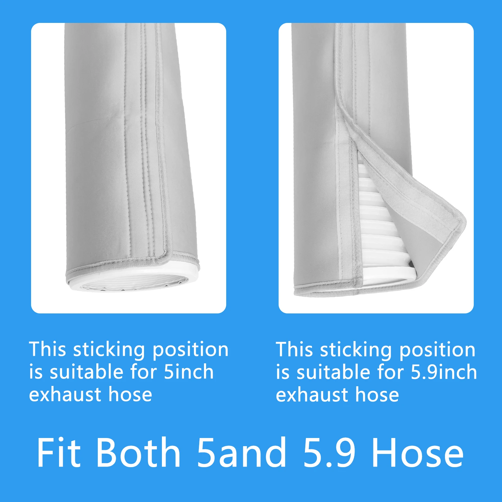 Air Conditioner Hose Protection Cover Insulated AC Hose Duct Vent Cover Easy Installation for Most 5inch to 5.9inch Exhaust Hose