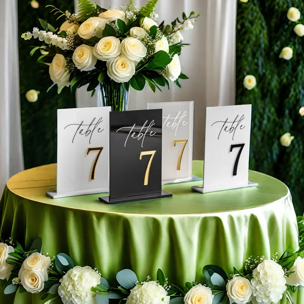 Modern Wedding Digital Wedding Table Numbers Plate Digital Desktop Indicator Acrylic Table Signs