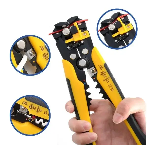 Crimper Cable Cutter Adjustable Automatic Wire Stripper Multifunctional Stripping Crimping Pliers Terminal Hand Tool