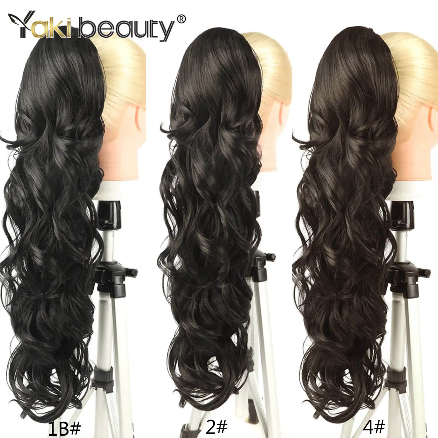 Synthetic Long Curly Claw Clip Ponytail Hairpiece Hair Extensions 28 inch Heat Resistant Fiber 200g High Temperature