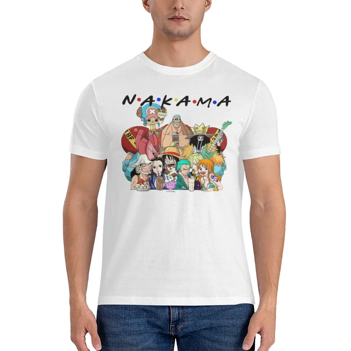 Мужская футболка с коротким рукавом и круглым вырезом, из хлопка