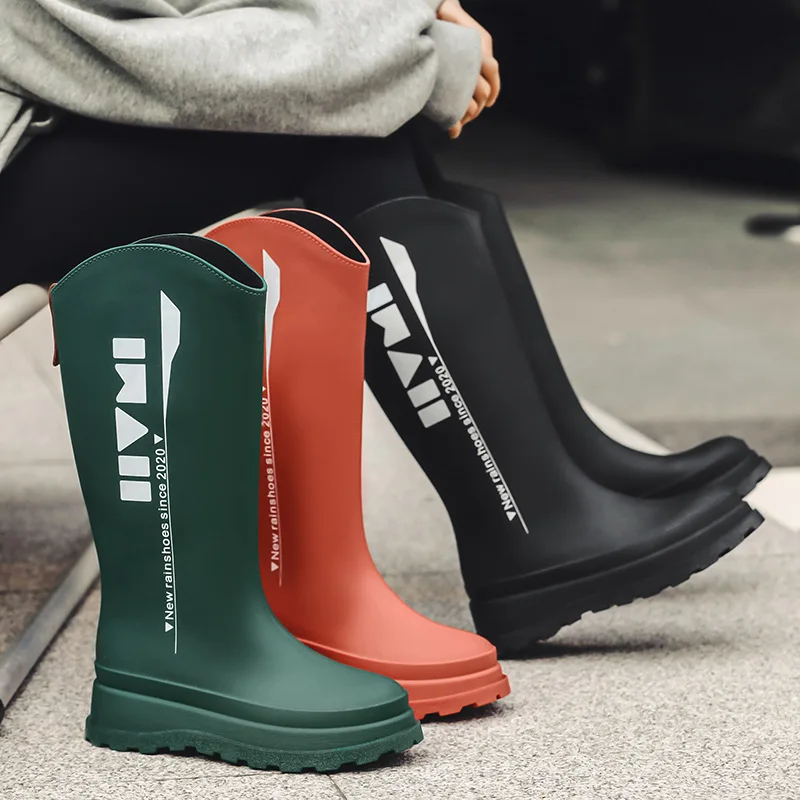 

Women's Rain Boots PVC Outdoor Non-slip Tall Non-slip Rain Shoes Adult Rain Boots Color Waterproof Anti Slip Work Rubber Shoes