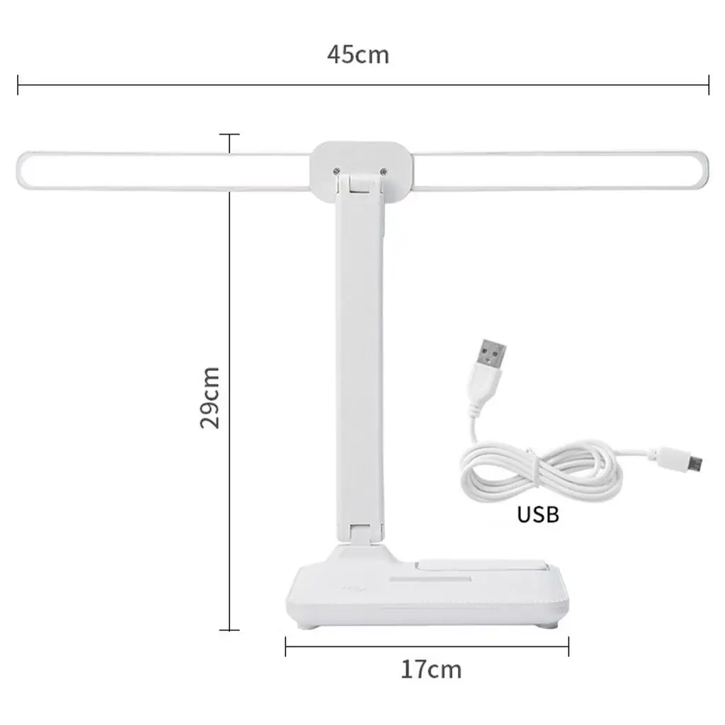 Double Head Desk Lamp Pen Holder Reading Caring Dimmable for Bedside Home Desktop Livingroom Studying Nightstand