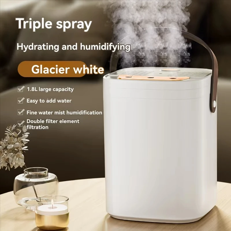 1 set of three nozzle night light humidifier 1.8L large capacity double filter aromatherapy machine mute bedroom car mounted spr 2
