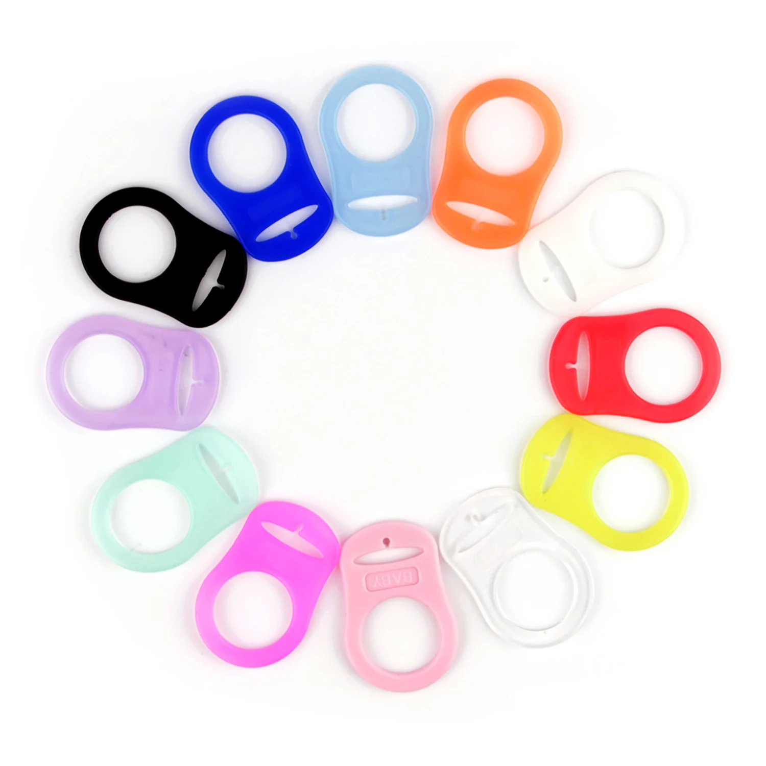 Pulsante di Silicone Anello LISOPO 12 Pezzi Adattatori per Ciuccio in Silicone, Ciuccio Clip Adattatore Adatto Alla Maggior Parte dei Succhietti per Bambini e porta ciuccio catenella MAM, trasparente