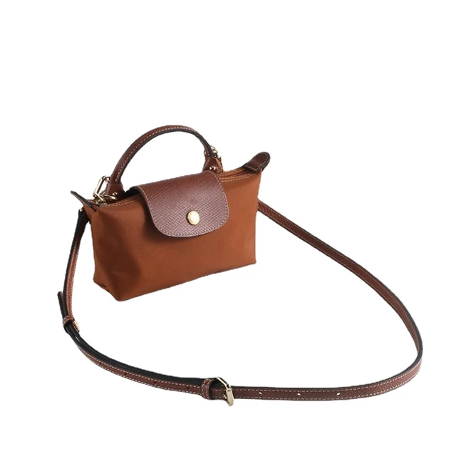 WUTA Bag Transformation for Longchamp mini Straps Punch-free Long Real  Leather Shoulder Strap Crossbody Strap