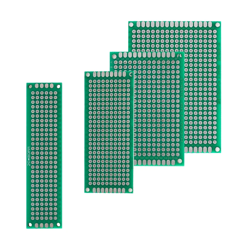 4-40pcs PCB Boards Prototype Set 2x8/3x7/4x6/5x7/7x9cm Double Sided Circuit For DIY Soldering Project