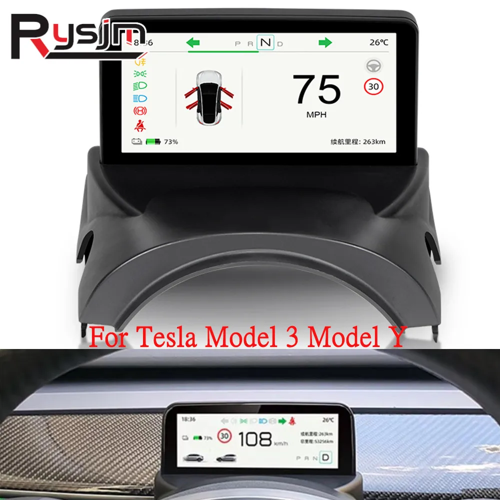 

2023 NEW 4.6" LCD Display Screen Dashboard Instrument panel Fit For Tesla Model Y 3 Car Speedometer Alarm Temperature Waning