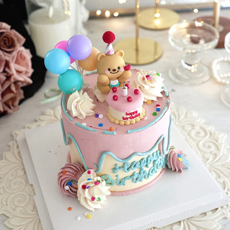 Roze Beren Taart Decoratie Set - Babybeer Taarttopper Voor Babyfeest En Gender Reveal