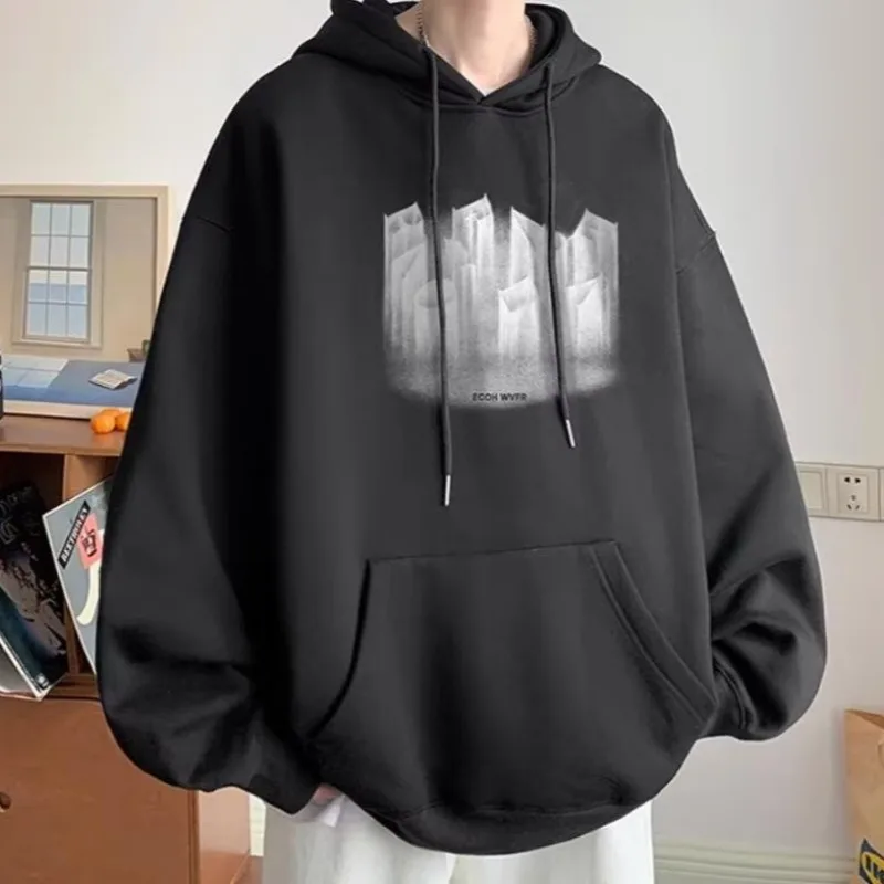 Men Warm Hoody Men'S Oversize Hoodies Korean Man Clothing Y2K Retro Hip-hop Gothic Punk Style Women Long Sleeves Japan Harajuku