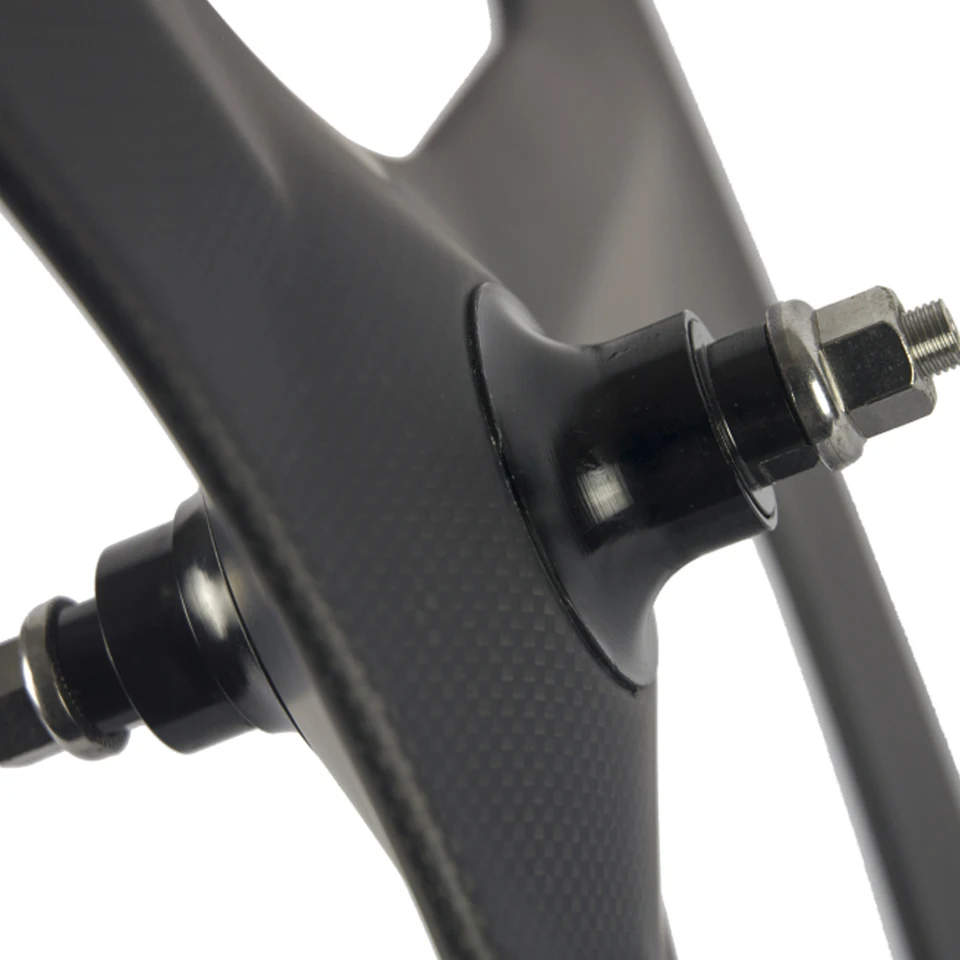 Paire De Roues Carbone 700C – Trois Rayons, 88mm, Piste/fixie, Freins Disque (neuves)
