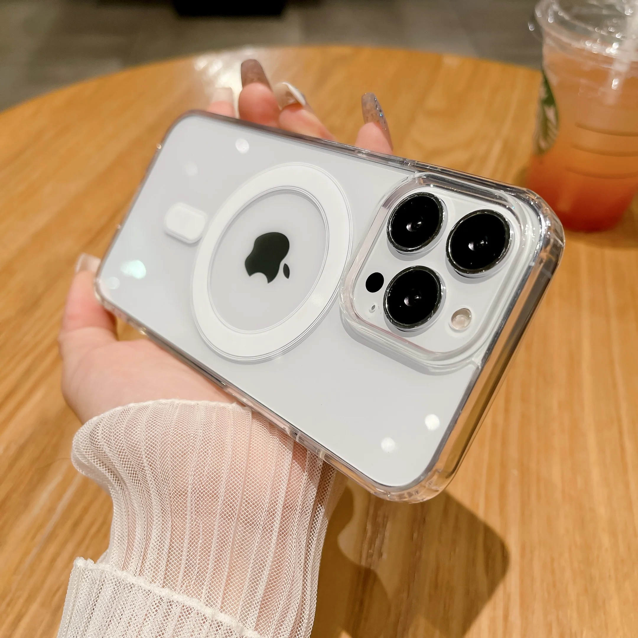 Crystal Clear Magnetic Wireless Charging Phone Case Cover