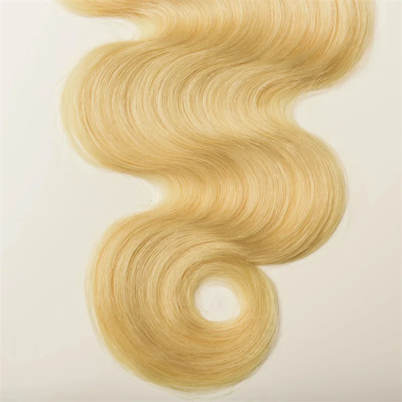 613 Blonde 4x4 Lace Closure Body Wave Human Hair Pre-Plucked Hairline 10-22 Inch Brazilian Virgin Hair Transparent Lace