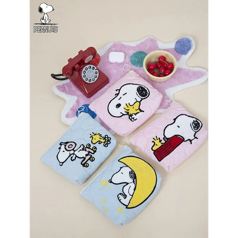 

Kawaii Snoopy сумка для хранения мультяшных аниме японская Вышивка девушка косметичка на молнии милый студент Изысканный кошелек Zero