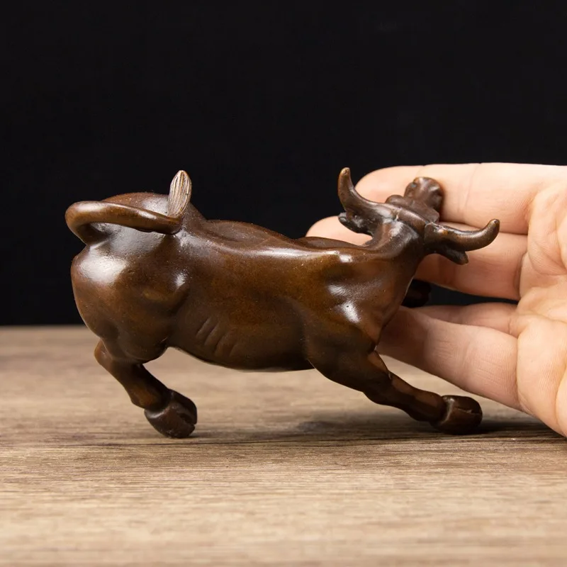 Wall Street Bronze fengshui wealth Fierce Bull OX Statue Metal crafts family decorations home decor 6