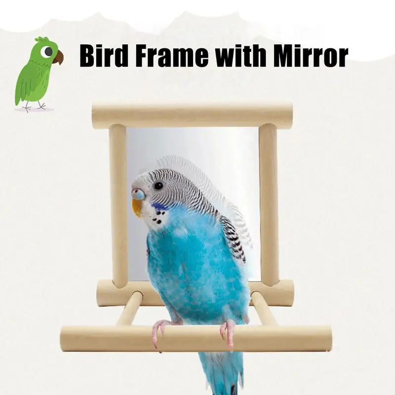 

Pet Bird Mirror Stand Parakeet Toys Interactive Parrot Toy For Parrot Macaw African Greys Budgies Cockatiels Bird Parrot Toys