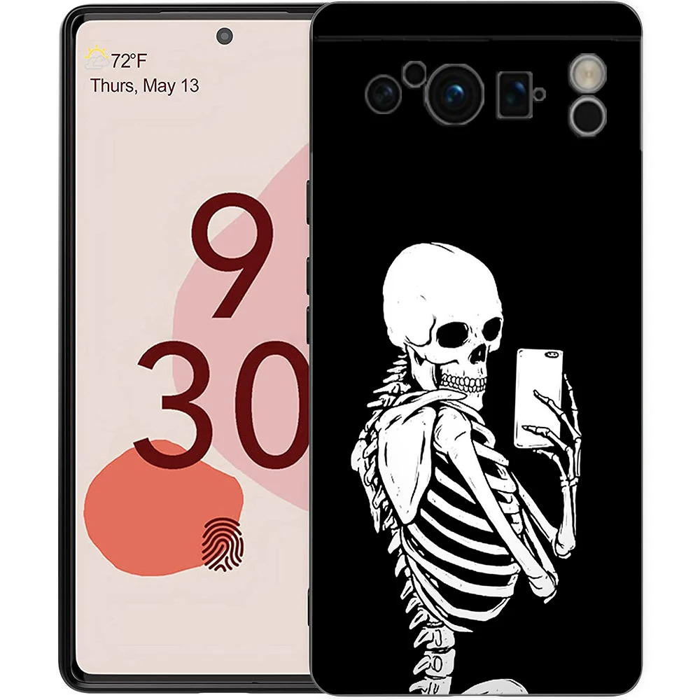 Skeleton Design Shockproof Black Silicone Phone Case
