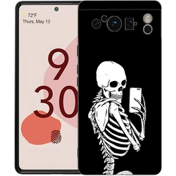 Skeleton Design Shockproof Black Silicone Phone Case for Pixel 8 Pro (A1)