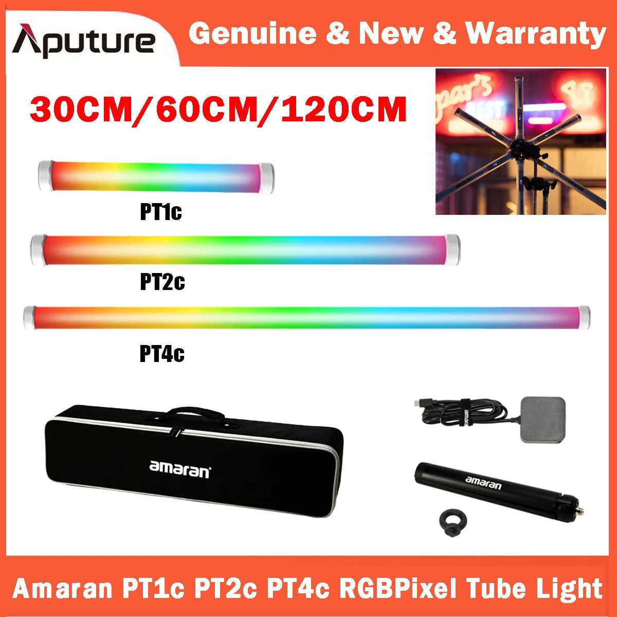 AputureAmaranPixelTubePT1cPT2cPT4cLEDLightStickWandRainbow