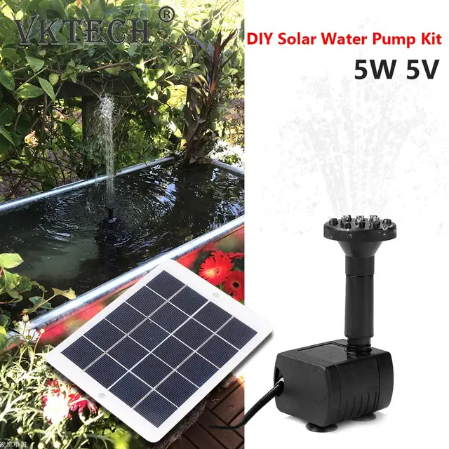 5W 5 V -Os Napenergia -Szökőkút Szivattyú 9 Fúvókával -Szivattyúk Készlet Tó Víz Sprinkler Permetezőgép Madárfürdő -Kerti Medencékhez - Image 2