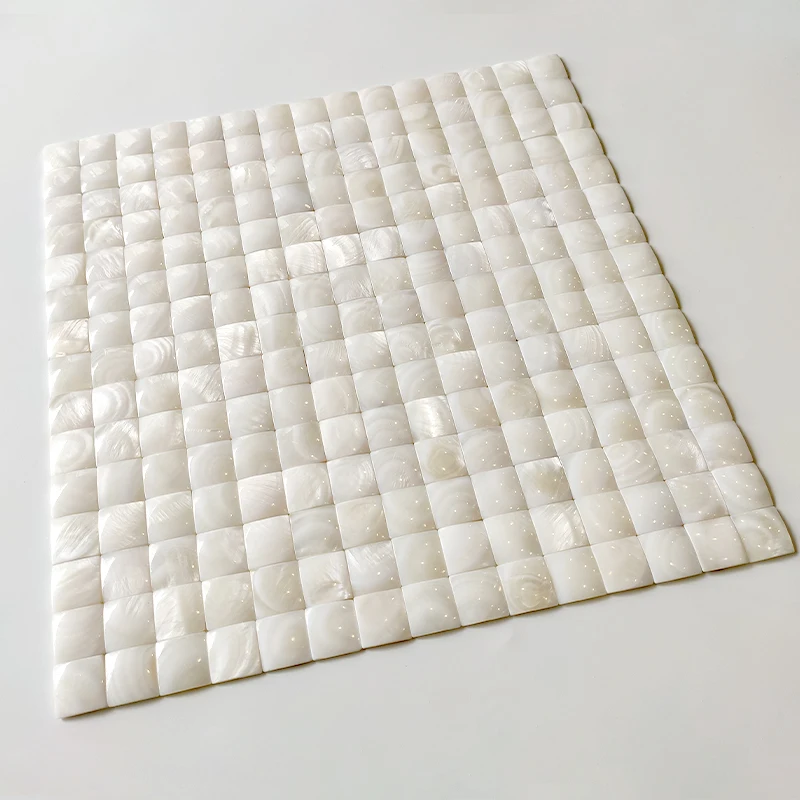 thumbnail image 1 of Azulejos para pared de cocina con mosaico de nácar y conchas naturales sin costuras en arco, 1 of 5