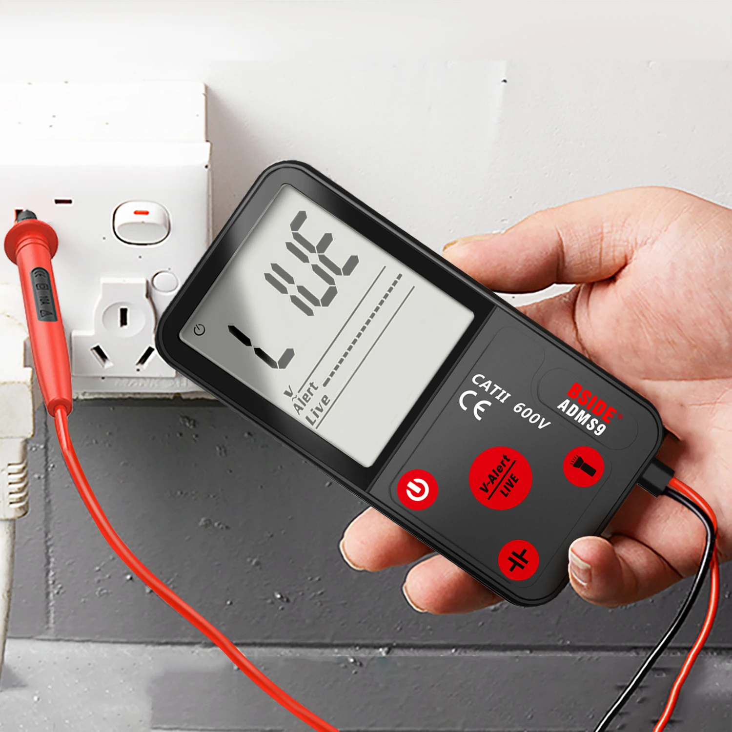 BSIDE Noul multimetru digital Smart 9999 Tester de tensiune DC/AC Diodă de rezistență la capacități NCV HZ Test de detectare a firului în stare de tensiune_voghion.com